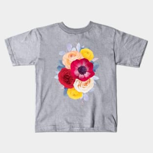 Red Roses watercolor hand drawn Kids T-Shirt